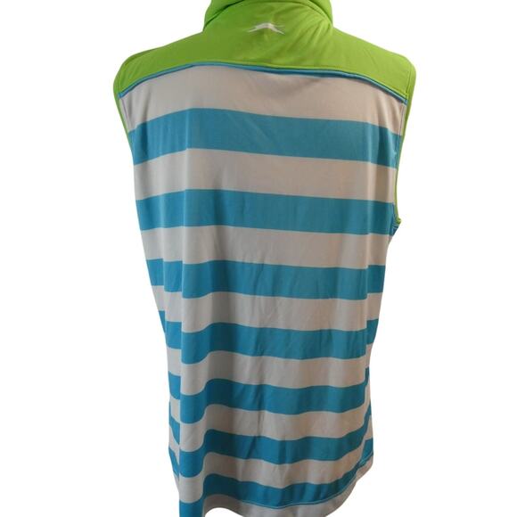 Slazenger Women's XL Sleeveless LAFAYE Green Flash Striped Golf Hydro-Dri Top - Picture 4 of 5